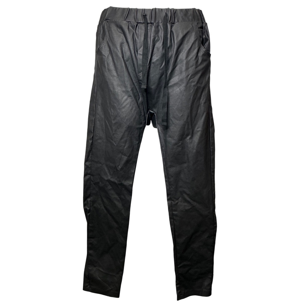 Mia Inspiration Womens Faux Leather Jogger Pants‎ Sz M Sleek Minimalist Basics